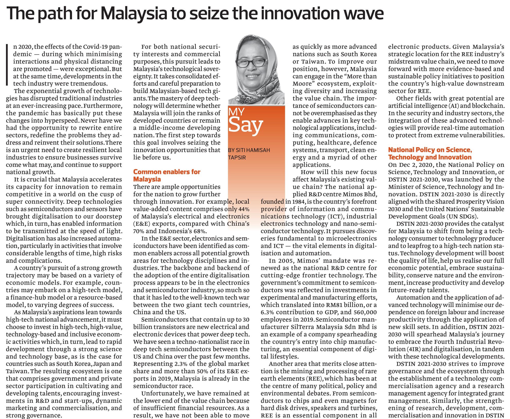 The Path for Malaysia to Seize the Innovation Wave