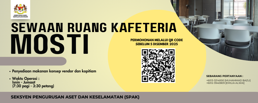 Sewaan Ruang Kafeteria MOSTI