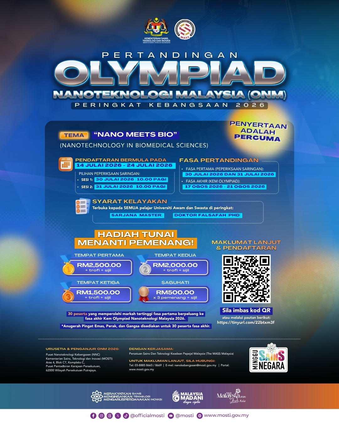EP HEBAHAN MEDSOS Olympiad Nanoteknologi Malaysia ONM 2026 MAIN POSTER